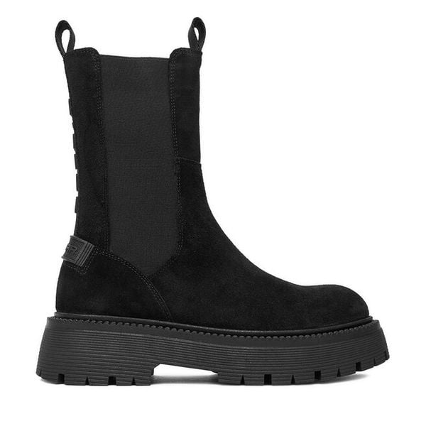 Sztyblety G-Star Raw. Czarne botki damskie G-Star Raw, retro, bez obcasa, na płaskiej podeszwie, bez zapięcia. Za 289.99 zł.