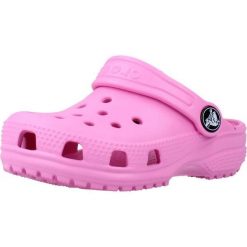 Sandały CROCS CLASSIC CLOG T Rose. Białe sandały damskie Crocs, bez wzorów, z materiału, bez obcasa, bez zapięcia. Za 129.99 zł.