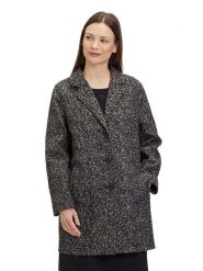 BETTY & CO Płaszcz przejściowy w kolorze czarno-szarobrązowym rozmiar: 40. Czarne płaszcze damskie Betty & Co, bez wzorów, z wełny, bez kaptura. Za 192.79 zł.