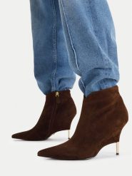 GINO ROSSI Botki EO-SLT26126S-T0403-1 Brązowy. Brązowe botki damskie Gino Rossi, bez obcasa, na szpilce, bez zapięcia. Za 599.99 zł.