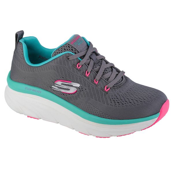 Buty sportowe Sneakersy damskie, Skechers D'Lux Walker - Fresh Finesse. Szare obuwie sportowe casual damskie Skechers, bez zapięcia. Za 359.99 zł.