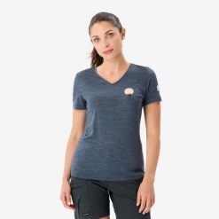 Koszulka damska trekkingowa z krótkim rękawem Simond Travel 100 Merino. Bluzki damskie SIMOND, m, bez wzorów, z materiału, klasyczne, bez kołnierzyka, bez ramiączek. Za 119.99 zł.