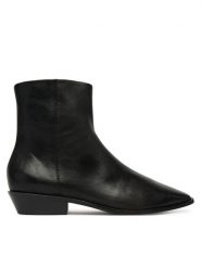 Balagan Botki Rona Czarny. Czarne botki damskie BALAGAN, ze skóry, bez obcasa, na słupku, bez zapięcia. Za 729.99 zł.