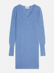 AUTHENTIC CASHMERE Kaszmirowa sukienka "Capelet" w kolorze błękitnym rozmiar: XXL. Niebieskie sukienki damskie AUTHENTIC CASHMERE, bez wzorów, z kaszmiru, bez ramiączek. Za 426.99 zł.