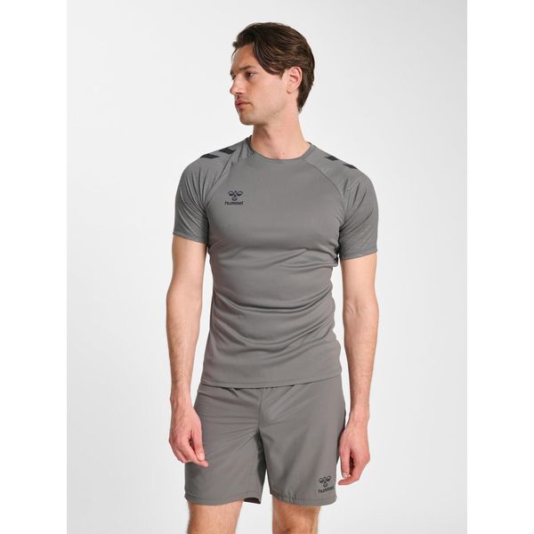 Koszulka Hummel Pro. Szare koszulki damskie Hummel, bez wzorów, bez kołnierzyka, bez ramiączek. Za 186.50 zł.