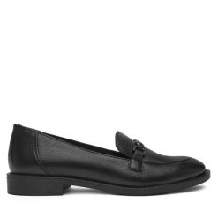 Lordsy Lasocki. Czarne mokasyny damskie Lasocki, bez wzorów, bez obcasa, bez zapięcia. Za 209.99 zł.