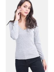 ASSUILI Sweter w kolorze jasnoszarym rozmiar: 36. Szare swetry klasyczne damskie Assuili, bez kołnierzyka. Za 113.99 zł.