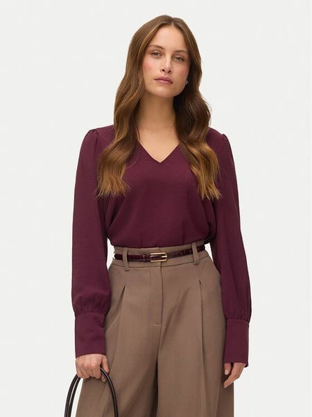 Vero Moda Bluzka Esme 10338288 Bordowy Regular Fit. Czerwone bluzki damskie Vero Moda, xs, bez wzorów, z syntetyku, bez kołnierzyka, bez ramiączek. Za 89.99 zł.