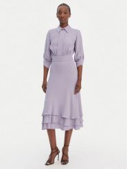 Elisabetta Franchi Sukienka koktajlowa AB-923-61E2 Fioletowy Regular Fit. Fioletowe sukienki damskie Elisabetta Franchi, bez wzorów, z wiskozy, wizytowe, bez ramiączek. Za 2,089.00 zł.