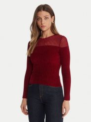 Guess Sweter W5BR62 Z0890 Czerwony Slim Fit. Czerwone swetry klasyczne damskie Guess, xs, z wiskozy, bez kołnierzyka. Za 279.99 zł.