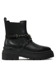 PINKO Sztyblety Mia 10 SD0143 P044 Czarny. Czarne botki damskie Pinko, ze skóry, bez obcasa, na płaskiej podeszwie, bez zapięcia. Za 1,349.00 zł.