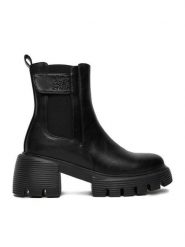 Nine West Botki CEO-FARIDA-01 Czarny. Czarne botki damskie Nine West, z materiału, bez obcasa, na słupku, bez zapięcia. Za 279.99 zł.