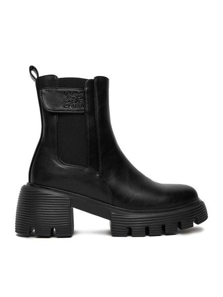 Nine West Botki CEO-FARIDA-01 Czarny. Czarne botki damskie Nine West, z materiału, bez obcasa, na słupku, bez zapięcia. Za 223.99 zł.