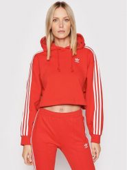 Adidas Bluza adicolor Classics HC2017 Czerwony Relaxed Fit. Czerwone bluzy damskie Adidas, bez wzorów, z bawełny, bez kaptura. W wyprzedaży za 159.99 zł.