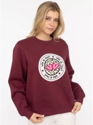 Zwillingsherz Bluza "Romy" w kolorze bordowym rozmiar: L/XL. Czerwone bluzy damskie Zwillingsherz, l, bez wzorów, bez kaptura. Za 233.33 zł.