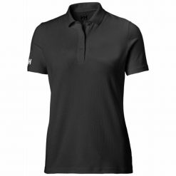 Damska koszulka polo Helly Hansen crew tech. Czarne bluzki damskie Helly Hansen, bez wzorów, sportowe, bez kołnierzyka, bez ramiączek. Za 301.00 zł.