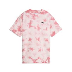 Młodzieżowa luźna koszulka Essentials z efektem tie-dye PUMA. Czerwona koszulki damskie Puma, m, bez wzorów, bez kołnierzyka, bez ramiączek. Za 109.00 zł.
