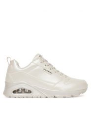 Skechers Sneakersy Uno - Galactic Gal 177104/OFWT Biały. Białe obuwie sportowe damskie Skechers, ze skóry, bez zapięcia. Za 295.79 zł.