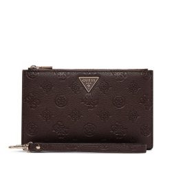 Portfel Guess. Brązowe portfele damskie Guess, z aplikacjami. Za 294.99 zł.