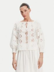 Liu Jo Bluzka WA5257 T4853 Biały Relaxed Fit. Białe bluzki damskie Liu Jo, bez wzorów, z bawełny, bez kołnierzyka, bez ramiączek. Za 579.99 zł.