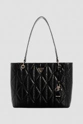 GUESS Czarna damska torebka Aldina. Czarne shopper bag Guess, ze skóry, bez dodatków. W wyprzedaży za 582.99 zł.