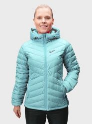 Halti Kurtka puchowa "Huippu" w kolorze turkusowym rozmiar: 42. Niebieskie kurtki damskie Halti, bez wzorów, z poliamidu, bez kaptura. Za 478.99 zł.