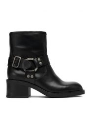 G-Star Raw Botki EO-EYLUL-4769 Czarny. Czarne botki damskie G-Star Raw, ze skóry, retro, bez obcasa, na słupku, bez zapięcia. Za 449.99 zł.