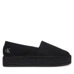 Espadryle Calvin Klein Jeans. Czarne espadryle damskie Calvin Klein Jeans, bez wzorów, z jeansu, bez obcasa. Za 209.99 zł.