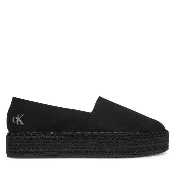 Espadryle Calvin Klein Jeans. Czarne espadryle damskie Calvin Klein Jeans, bez wzorów, z jeansu, bez obcasa. Za 279.99 zł.