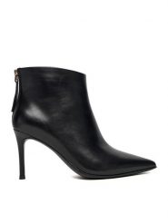 Eva Minge Botki EO-DEN-GLC6303-4-361 Czarny. Czarne botki damskie Eva Minge, ze skóry, bez obcasa, na szpilce, bez zapięcia. Za 479.99 zł.
