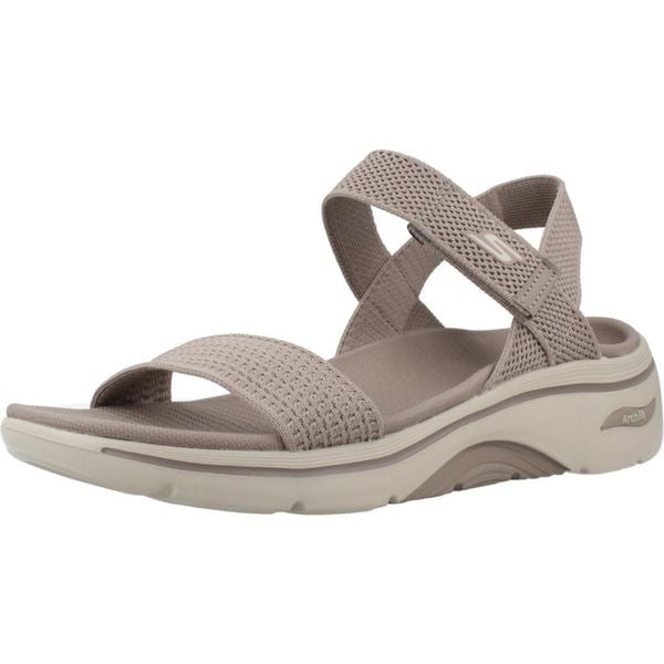 Sandały SKECHERS GO WALK ARCH FIT 2.0 Brązowy. Brązowe sandały damskie Skechers, bez wzorów, z materiału, bez obcasa, bez zapięcia. Za 490.00 zł.