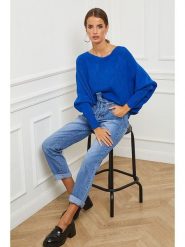 Joséfine Sweter "Egale" w kolorze niebieskim rozmiar: M. Niebieskie swetry klasyczne damskie Joséfine, m, z kaszmiru, bez kołnierzyka. Za 173.99 zł.