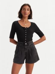 Levi's Koszulka w kolorze czarnym rozmiar: XS. Czarne koszulki damskie Levi's, s, bez wzorów, bez kołnierzyka, bez ramiączek. Za 70.45 zł.