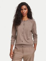BOSS Kardigan Fonami 50545031 Brązowy jasny Regular Fit. Brązowe kardigany damskie Boss, xl, bez wzorów, z wełny. Za 899.99 zł.