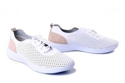 ARTIKER RELAKS 58C0152 white/beige, półbuty damskie. Białe półbuty damskie Artiker Relaks, na lato, bez wzorów, ze skóry, bez obcasa, bez zapięcia. Za 174.90 zł.