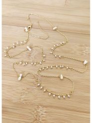 La Asena Pozłacany naszyjnik - dł. 65 cm rozmiar: onesize. Białe naszyjniki damskie La Asena, z perłą, pozłacane. Za 96.37 zł.