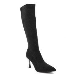 Czarne Wysokie Kozaki S.Barskie Eleganckie Obuwie Damskie Na Szpilce. Czarne kozaki damskie S.BARSKI, przed kolano, bez obcasa, na obcasie, bez zapięcia. Za 280.99 zł.