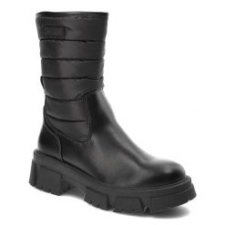 Czarne Kozaki Big Star Modne Wygodne Buty Damskie. Czarne kozaki damskie Big Star, na zimę, ze skóry ekologicznej, bez obcasa, bez zapięcia. Za 229.00 zł.