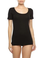 COTONELLA Koszulka w kolorze czarnym rozmiar: M. Czarne bluzki damskie Cotonella, m, bez wzorów, bez kołnierzyka, bez ramiączek. Za 52.17 zł.