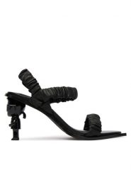 KARL LAGERFELD Sandały KL39116 Czarny. Czarne sandały damskie KARL LAGERFELD, bez wzorów, ze skóry, bez obcasa, na słupku, bez zapięcia. Za 759.99 zł.