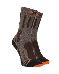Skarpety trekkingowe X-Socks Trek X Linen Grey Brown. Brązowe skarpetki damskie X Socks, bez wzorów, ze lnu. Za 75.00 zł.