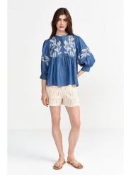 Rich & Royal Bluzka w kolorze niebieskim rozmiar: 36. Niebieskie bluzki damskie Rich & Royal, bez wzorów, bez kołnierzyka, bez ramiączek. Za 239.95 zł.