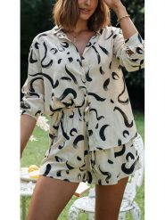 LA Angels 2-częściowy zestaw w kolorze kremowym rozmiar: L. Brązowe bluzki damskie LA Angels, bez wzorów. Za 165.99 zł.