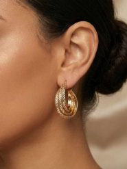 Heliophilia Pozłacane kolczyki-kreole rozmiar: onesize. Żółte kolczyki damskie Heliophilia, pozłacane. Za 66.16 zł.