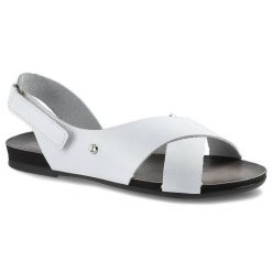 Białe Sandały Lemar Damskie Wygodne Buty Na Lato. Białe sandały damskie Lemar, bez wzorów, ze skóry, bez obcasa, bez zapięcia. Za 179.00 zł.