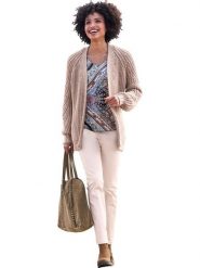 Heine Dżinsy - Slim fit - w kolorze beżowym rozmiar: 44. Brązowe jeansy damskie Heine, z podwyższonym stanem. Za 48.95 zł.