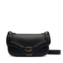 Torebka Guess. Czarne listonoszki damskie Guess, z aplikacjami, bez dodatków. Za 399.99 zł.