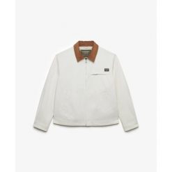 Kurtka damska z aksamitnym kołnierzem Superdry Ranch. Białe kurtki damskie Superdry, bez wzorów, bez kaptura. Za 424.60 zł.