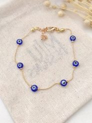 Atelier MIU Pozłacana bransoletka z elementami ozdobnymi rozmiar: onesize. Niebieskie bransoletki damskie atelier MIU, pozłacane. Za 30.99 zł.