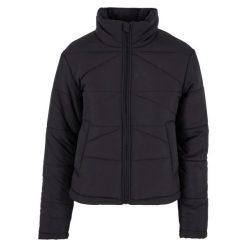 Damska kurtka puchowa Urban Classics Arrow. Czarne kurtki damskie Urban Classics, l, bez wzorów, z materiału, bez kaptura. Za 160.00 zł.